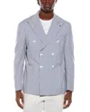 Isaia Silk-blend Jacket In Blue