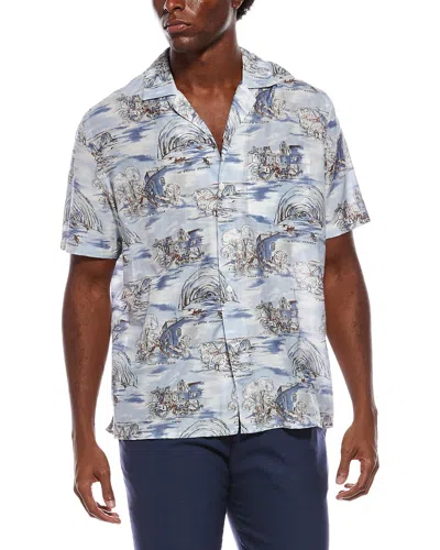 Isaia Silk-blend Sport Shirt In Multi