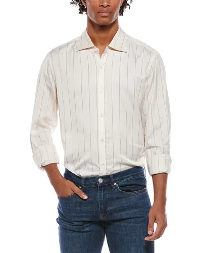 Isaia Silk-blend Sport Shirt In White