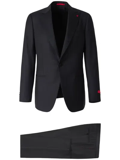 Isaia Single-breasted Suit In Black