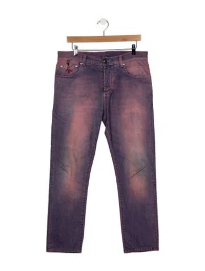 Pre-owned Isaia Skinny Jeans In Purple