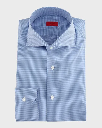 Isaia Slim-fit Gingham Check Dress Shirt, Blue