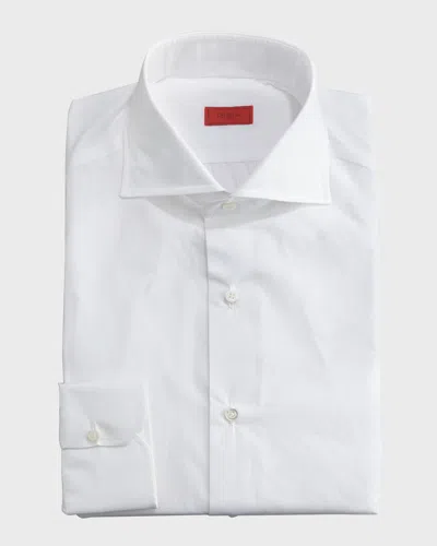 Isaia Slim Solid Dress Shirt, White