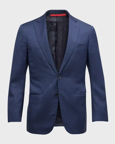 Isaia Solid Cashmere-blend Sport Coat In Dark Blue
