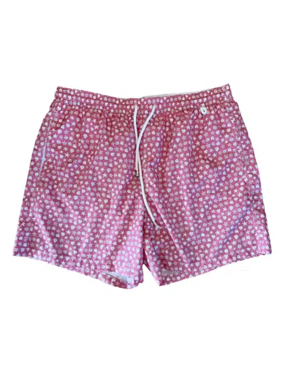 Isaia Star-pattern Swim Shorts In Pink