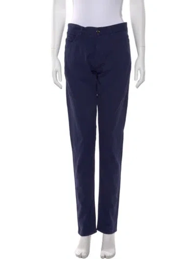 Pre-owned Isaia Straight Leg Pants In Blue