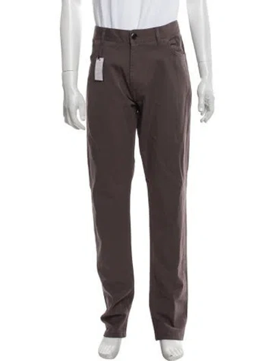 Pre-owned Isaia Straight-leg Jeans W/ Tags In Brown