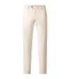 Isaia Stretch-cotton Chinos In White