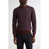 Isaia Stripe Wool, Silk & Cashmere Crewneck Sweater In Purple