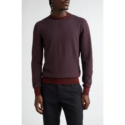 Isaia Stripe Wool, Silk & Cashmere Crewneck Sweater In Purple