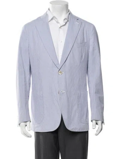 Pre-owned Isaia Striped Blazer In Blue