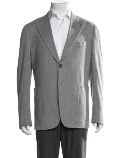 Pre-owned Isaia Striped Blazer In Grey