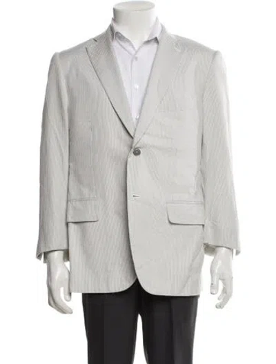 Pre-owned Isaia Striped Blazer In Neutral