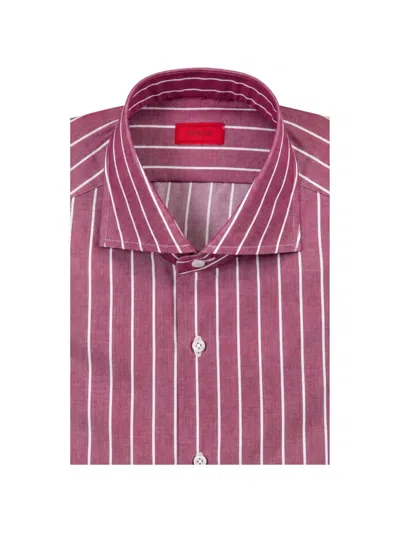Isaia Striped Cotton Shirt In Multi
