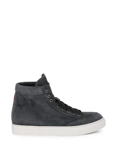 Isaia Suede High-top Sneakers In Gray