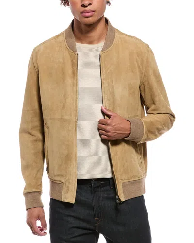 Isaia Suede Jacket In Brown