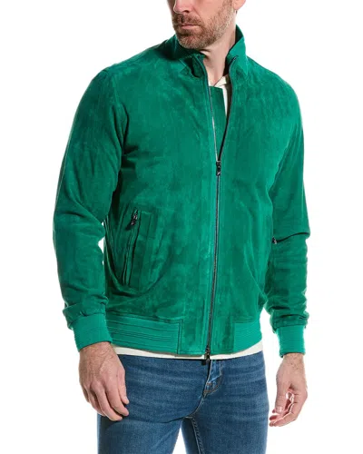 Isaia Suede Jacket In Green