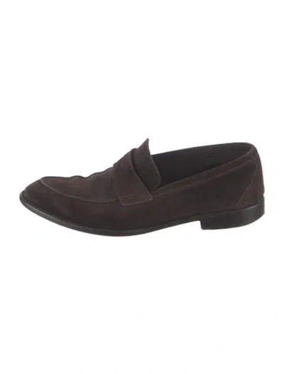 Pre-owned Isaia Suede Loafers In Brown