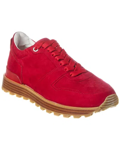 Isaia Suede Sneaker In Red