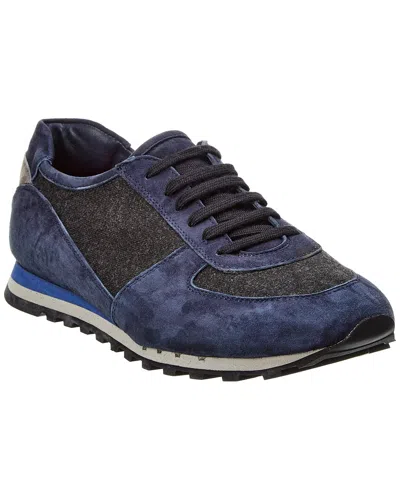 Isaia Suede Sneaker In Blue