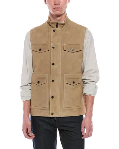 Isaia Suede Vest In Brown