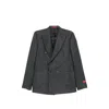 Isaia Pinstriped Double-breasted Suit In Gray