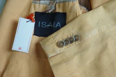 Pre-owned Isaia Tangerine Orange Linen Blend Sport Coat Jacket 40r Brand W Tags