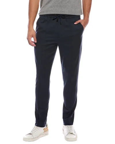 Isaia The Drawcord Wool-blend Pant In Black