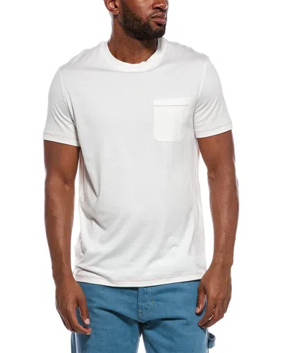 Isaia The Pocket Silk-blend T-shirt In White