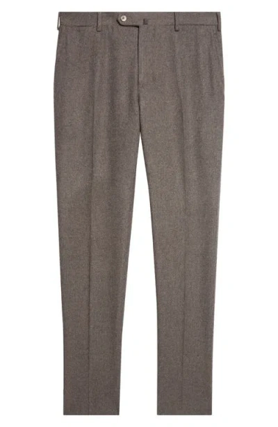 Isaia Unito Royal Wool & Cashmere Trousers In Brown