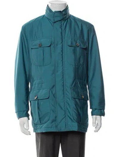 Pre-owned Isaia Utility Jacket In Blue