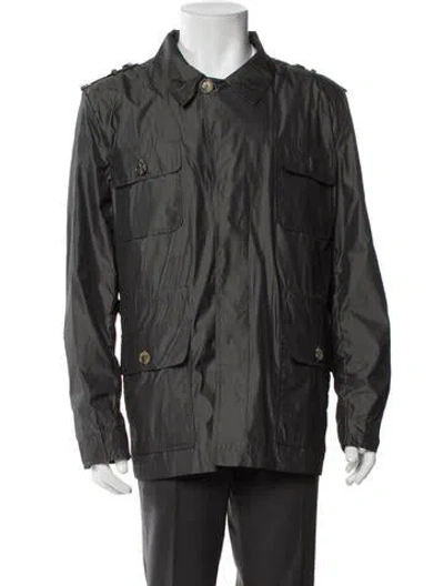 Pre-owned Isaia Utility Jacket In Gray