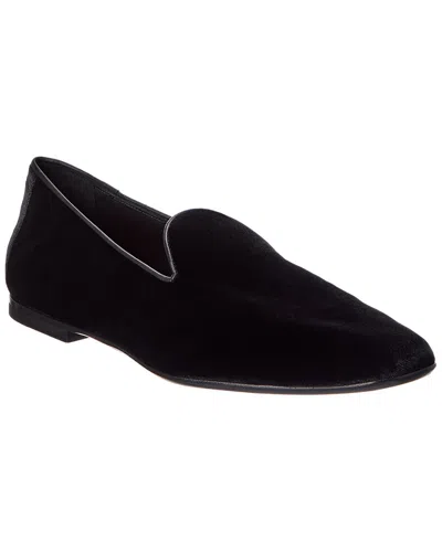 Isaia Velvet Slipper In Black