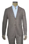 Isaia Windowpane Wool-silk Suit In Multi