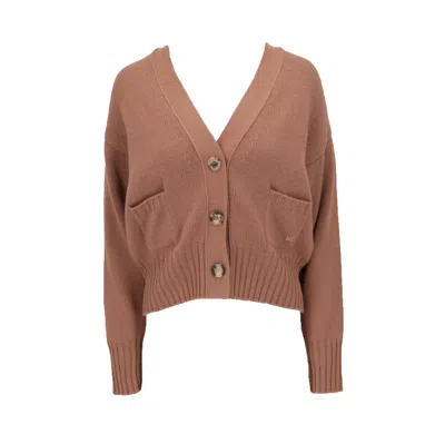 Isaia Womens Camel Cardigan In Brown