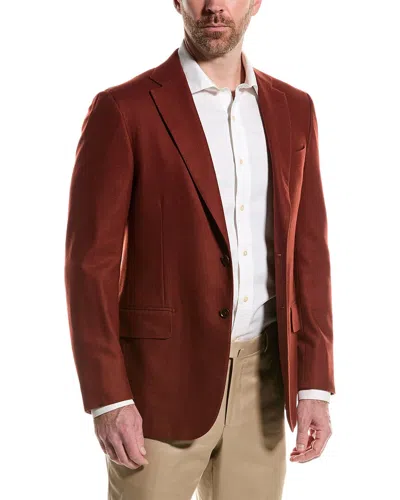 Isaia Wool & Cashmere-blend Blazer In Red