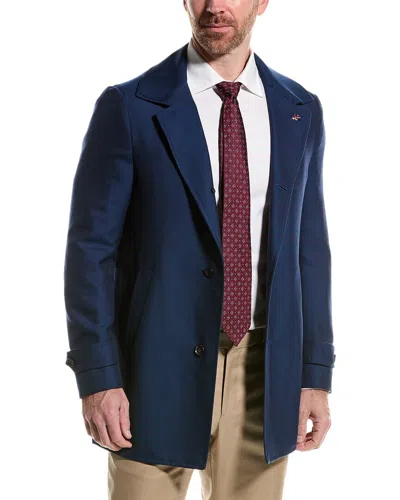 Isaia Wool & Cashmere-blend Coat In Blue