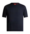 Isaia Wool And Silk-blend T-shirt In Navy