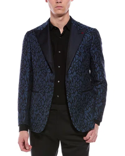 Isaia Wool & Silk-blend Jacket In Blue