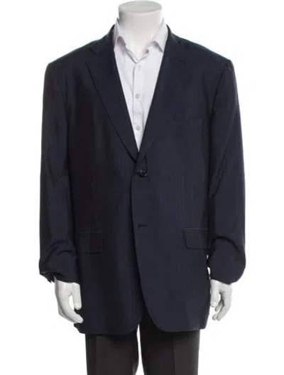Pre-owned Isaia Wool Blazer In Blue