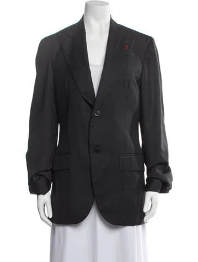 Pre-owned Isaia Wool Blazer In Grey
