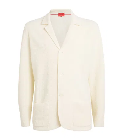 Isaia Wool Cardigan In White
