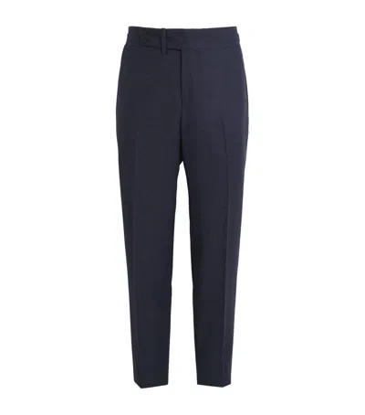Isaia Wool-cashmere Casalnuovo Trousers In Blue