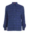 Isaia Wool-cashmere Overshirt In Blue