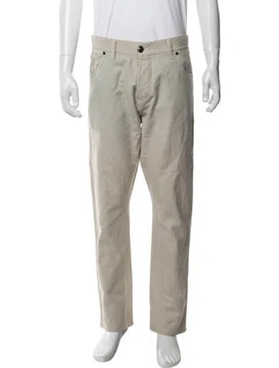 Pre-owned Isaia Wool Chinos In Neutrals