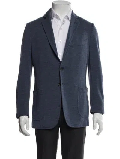 Pre-owned Isaia Wool Coat In Blue