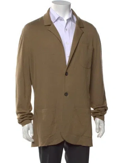 Pre-owned Isaia Wool Collar Cardigan In Neutral