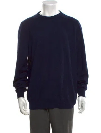 Pre-owned Isaia Wool Crew Neck Pullover In Blue