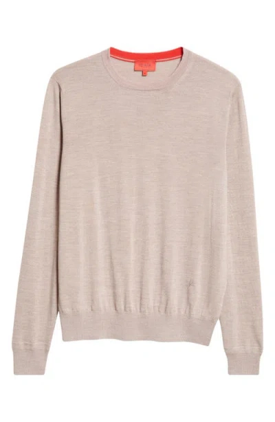 Isaia Wool Crewneck Sweater In Light Beige