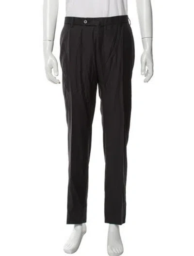 Pre-owned Isaia Wool Dress Pants In Black